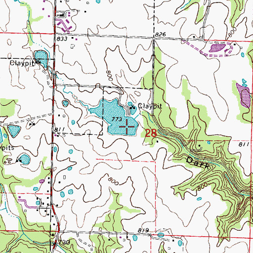 Topographic Map of Richardson Lake Dam, MO