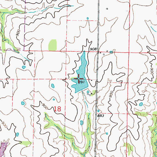 Topographic Map of Lochwinnoch Reservoir, MO