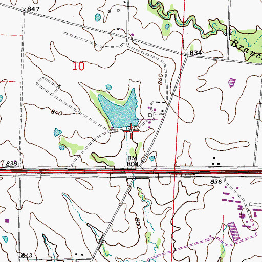 Topographic Map of McCredie Experiment Station Dam, MO