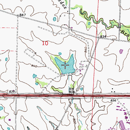 Topographic Map of McCredie Watershed W-1 Reservoir, MO