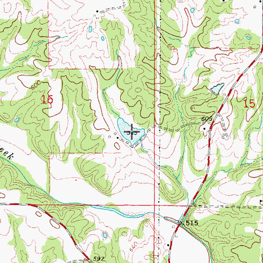 Topographic Map of Genteman Lake Dam, MO