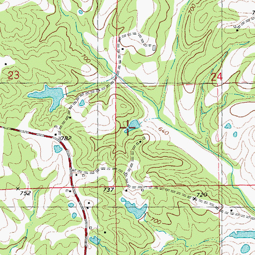 Topographic Map of McCane Lake Dam, MO