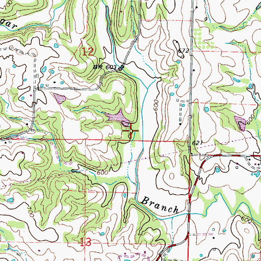 Topographic Map of Smarr Lake Dam, MO