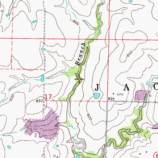 Topographic Map of Woods Dam North, MO