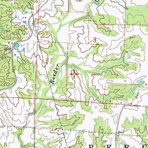 Topographic Map of Baumgarner Brothers Lake, MO