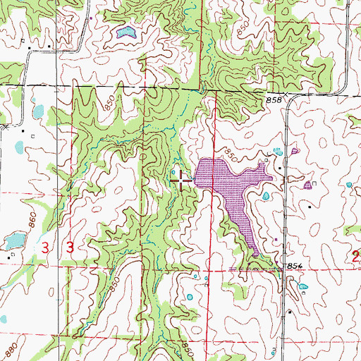 Topographic Map of Upper Lake Chapperal Dam, MO