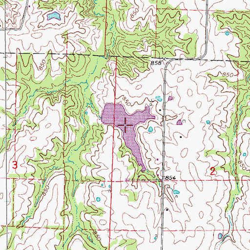Topographic Map of Upper Lake Chapperal, MO