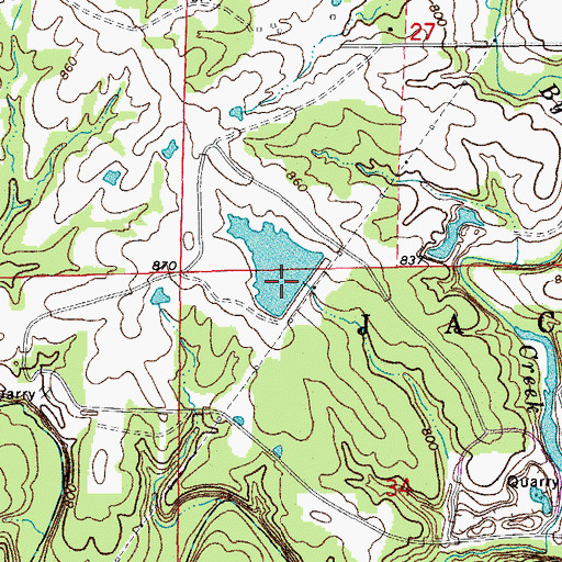 Topographic Map of Baker Lake Dam, MO