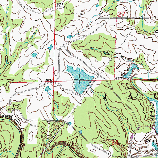 Topographic Map of Baker Lake, MO