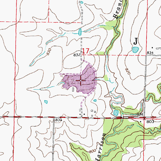 Topographic Map of Don Woods Lake, MO