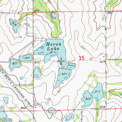 Topographic Map of Heron Lake Dam Upper, MO
