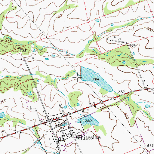 Topographic Map of Luecke Lake Dam, MO