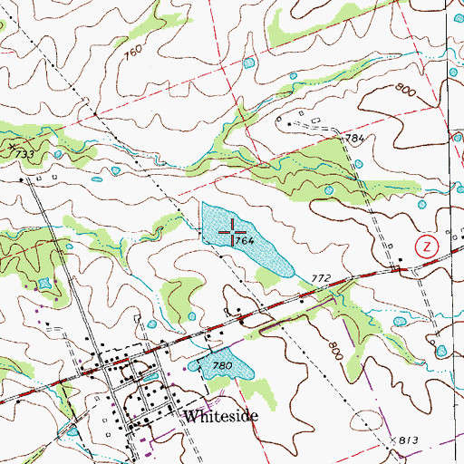 Topographic Map of Luecke Lake, MO