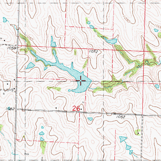 Topographic Map of Hoover-Frankum Watershed C-22 Dam, MO