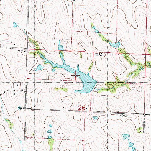 Topographic Map of Hoover-Frankum Watershed C-22 Lake, MO