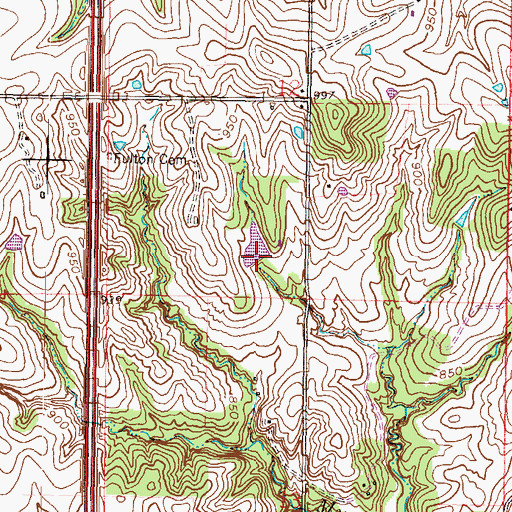 Topographic Map of Rogers Lake Dam, MO