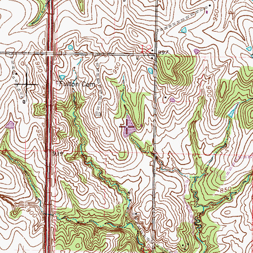 Topographic Map of Rogers Lake, MO