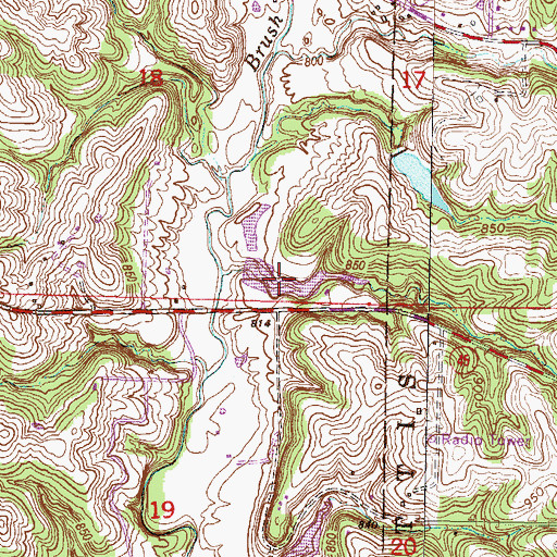 Topographic Map of Smart Lake, MO