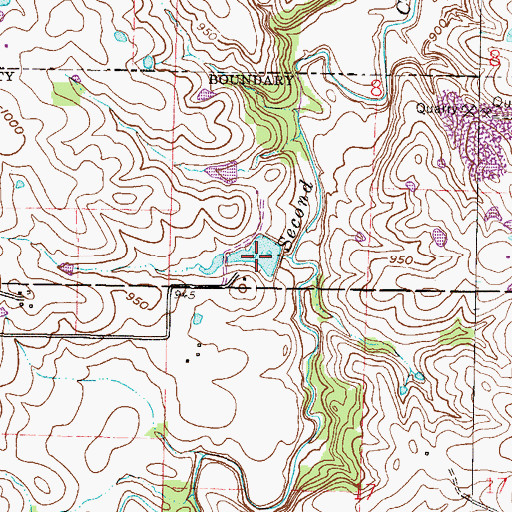 Topographic Map of Hanks Lake Dam, MO