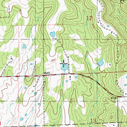 Topographic Map of Campbell Lake Dam, MO