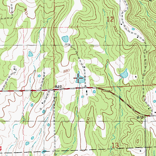 Topographic Map of Campbell Lake, MO