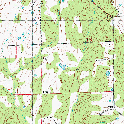 Topographic Map of Wollgast Lake Dam, MO