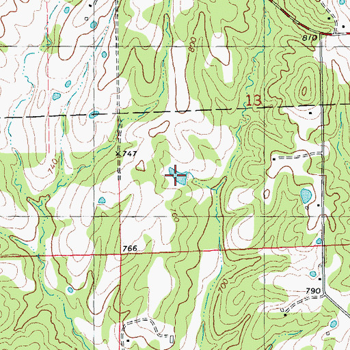 Topographic Map of Wollgast Lake, MO