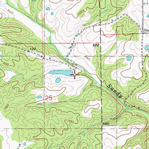 Topographic Map of Merenaught Farms Lake Dam, MO