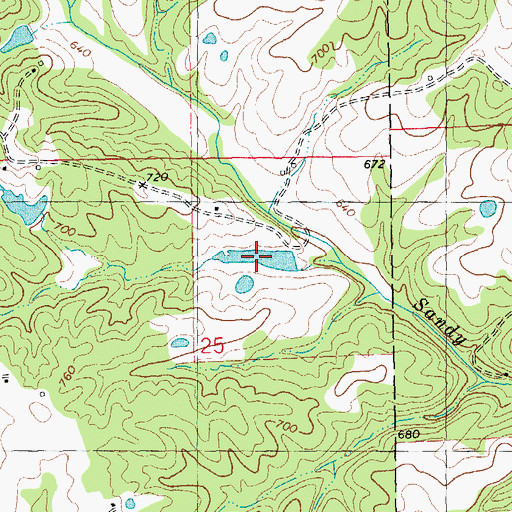 Topographic Map of Merenaught Farms Lake, MO