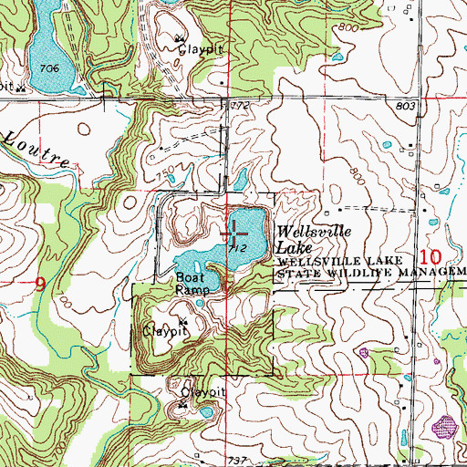 Topographic Map of Wellsville Lake Dam, MO