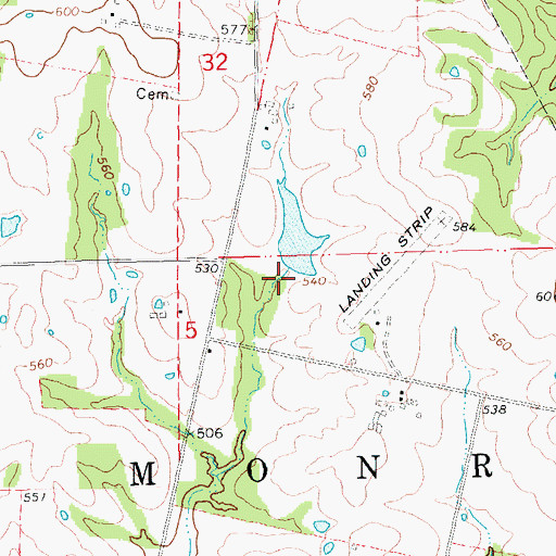 Topographic Map of Palmer Farms Lake Dam, MO