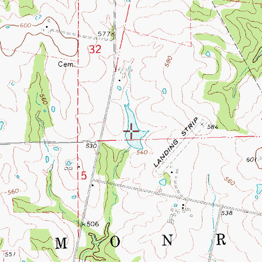 Topographic Map of Palmer Farms Lake, MO