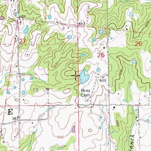 Topographic Map of Moore Lake Dam, MO