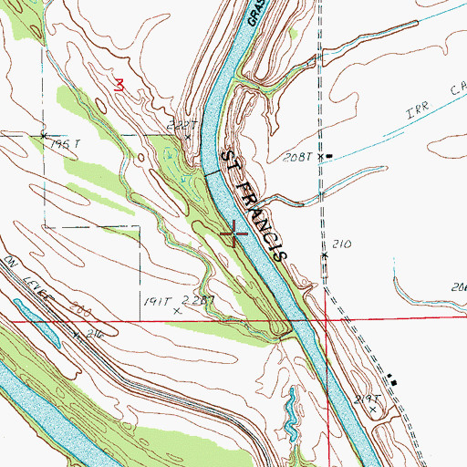 Topographic Map of Allens Lake, AR