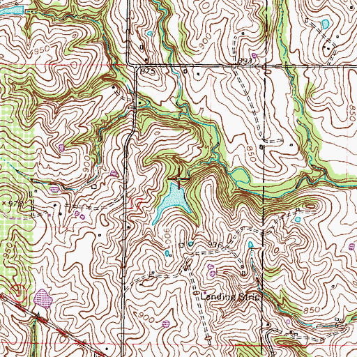Topographic Map of Hiatt Lake, MO