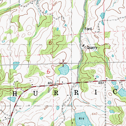 Topographic Map of Lost Creek Watershed Structure E-7 Dam, MO