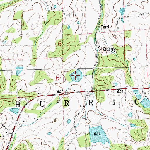 Topographic Map of Lost Creek Watershed Structure E-7 Lake, MO