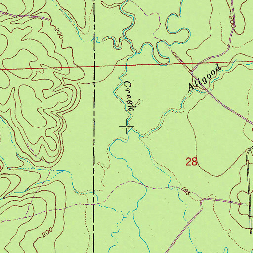 Topographic Map of Allgood Creek, AR