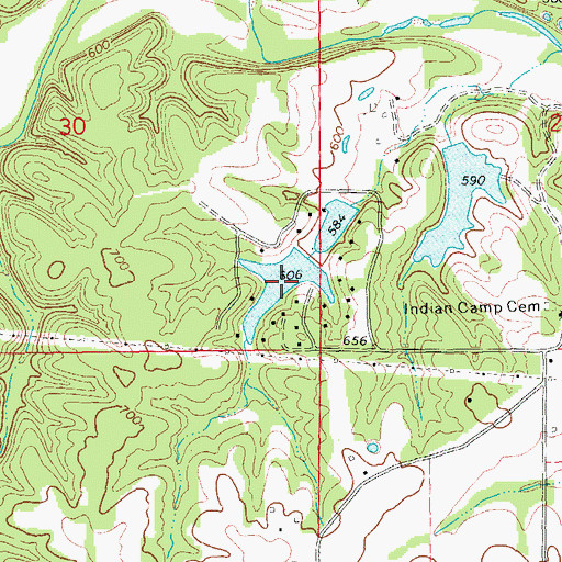 Topographic Map of Crystal Lake, MO