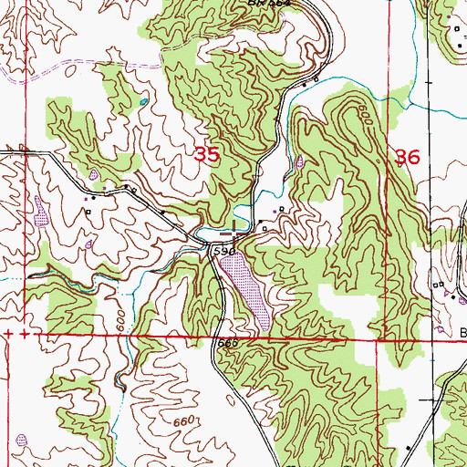 Topographic Map of Rossi Lake Dam, MO