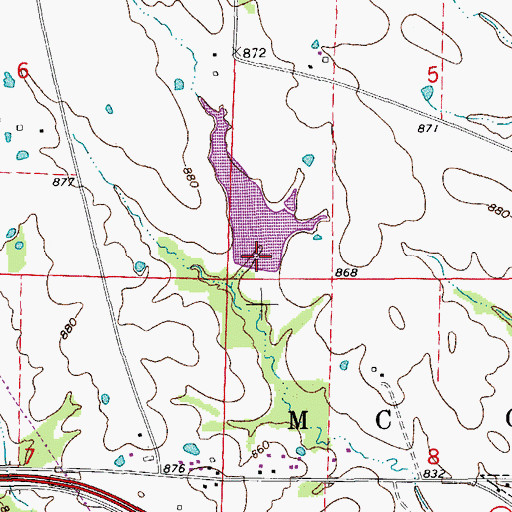 Topographic Map of Guthrie Lake Dam, MO