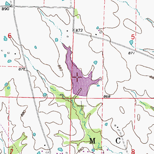 Topographic Map of Guthrie Lake, MO