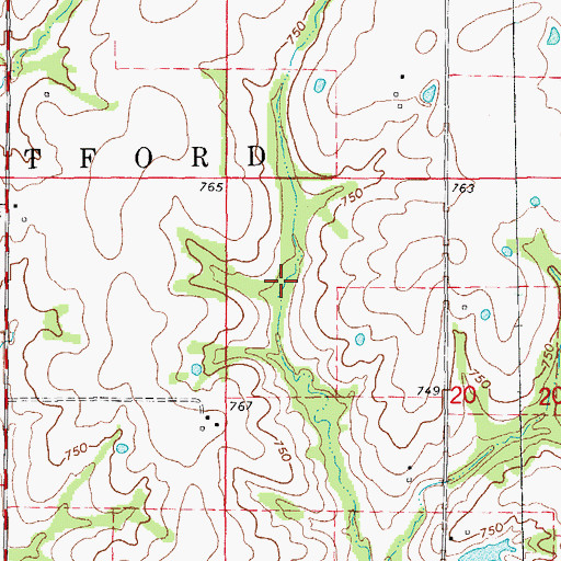 Topographic Map of Clithero Lake, MO