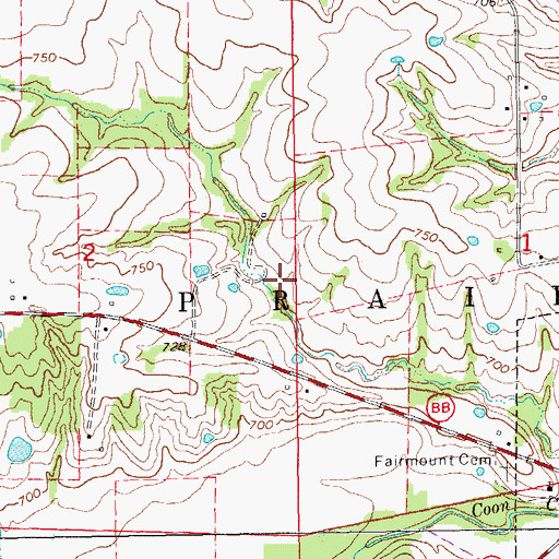 Topographic Map of Ehrlick Lake Dam, MO