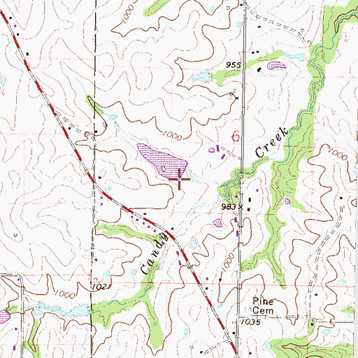 Topographic Map of Ralphs Lake Dam, MO