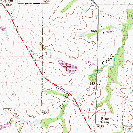 Topographic Map of Ralphs Lake, MO