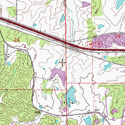 Topographic Map of Niko Lake Dam, MO