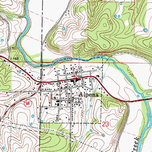 Topographic Map of Alpena, AR