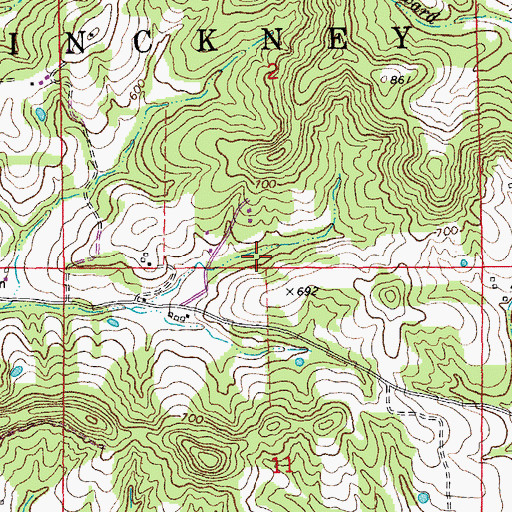 Topographic Map of Krueger Lake, MO