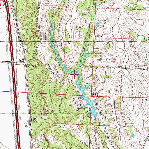 Topographic Map of Happy Hollow Lake, MO